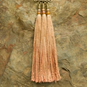 Picture Frame Picasso Jasper Cabochon Silk Tassel Necklace