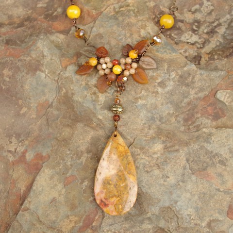 Autumn Bounty Floral Pendant Necklace
